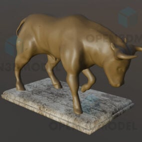 Model 3d Hiasan Patung Lembu Lembu