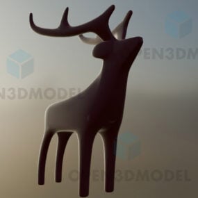 Standbeeld van herten 3D-model