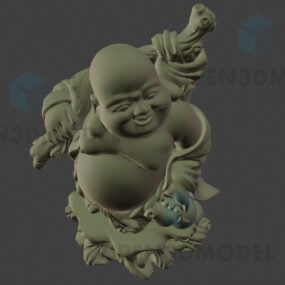 Standbeeld Lachende Boeddha Beeldje Decoratie 3D-model