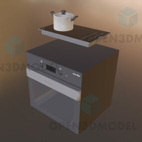 Modello 3d per stufa e lavastoviglie