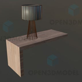 Decor Table Lamp On Cantilever Table 3d model