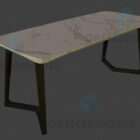 طاولة ذات سطح رخامي وأرجل فولاذية