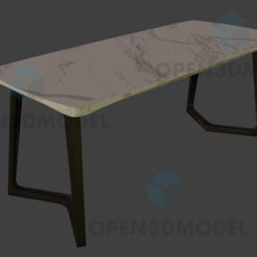 Table With Marble Top And Steel Legs 3d model