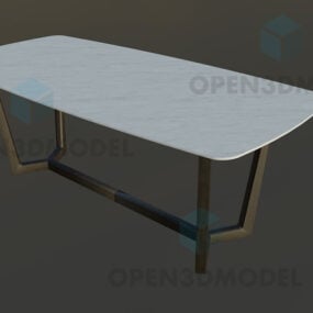 Tavolo da pranzo con piano in marmo modello 3d
