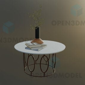 꽃병 장식으로 커피 테이블 3d 모델