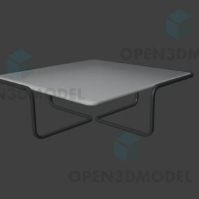 Mesa cuadrada, mesa con patas de tubo de metal modelo 3d
