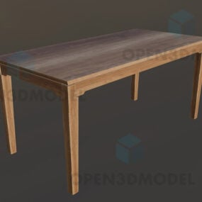 Eettafel met houten blad 3D-model
