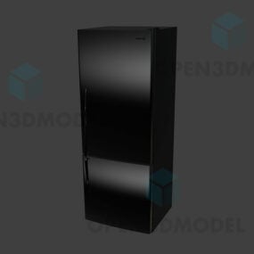 Hohes schwarzes Kühlschrank-3D-Modell