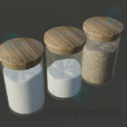 Salt Jar With Wooden Lids