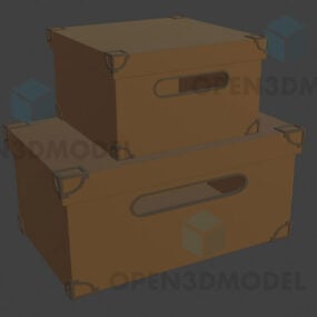 Two Cardboard Boxes Stacked 3d model