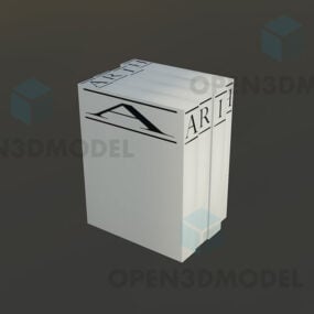 Weißes Buchstapel-Low-Poly-3D-Modell