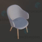 Modern White Chair With Thin Pad Seat