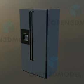 Grijze koelkast met vriesvak met Quick Ice 3D-model
