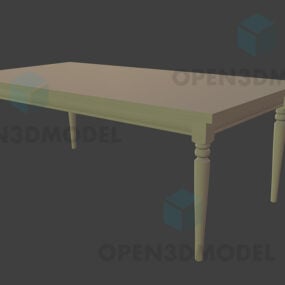 3д модель обеденного деревянного стола в античном стиле