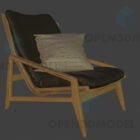 Chaise de détente en bois avec oreiller