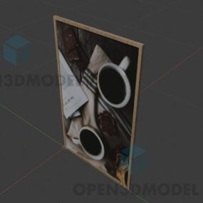 Restaurant kaffekopp fotoramme 3d-modell