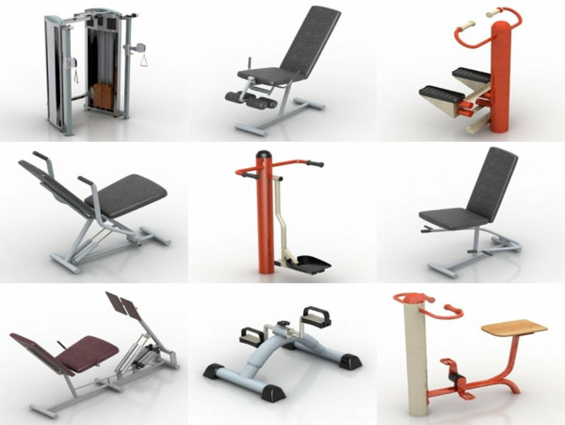 10 Gym Sport Equipment Free 3D  Models April.2024