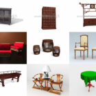 12 bezplatných 3D modelů starožitného nábytku policových skříní duben 2024