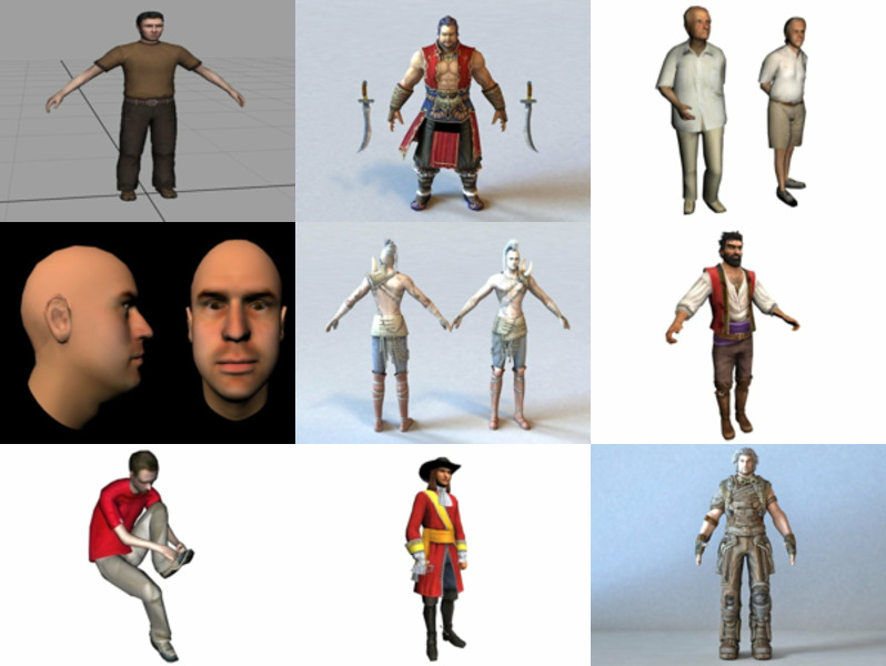 12 Low Poly Man Free 3D Characters Models for Rendering April 2024