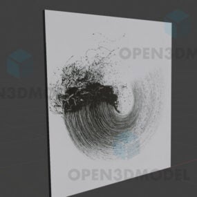 Wave Photo Painting Frame Dekorativní 3D model